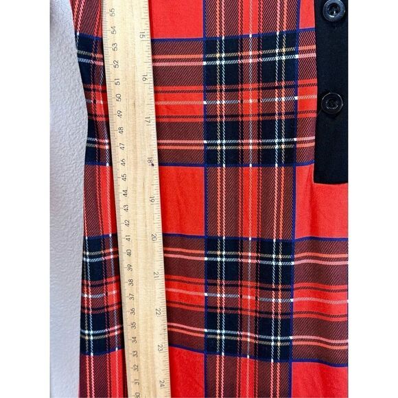 CBR Christmas Holiday Plaid Butt Button Flap Jumpsuit Romper Pajamas Women's S - Picture 10 of 16